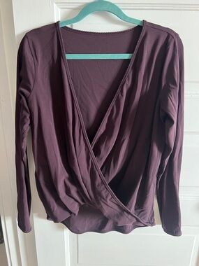 lululemon athletica Deep Plum Wrap-Front Long Sleeve Top